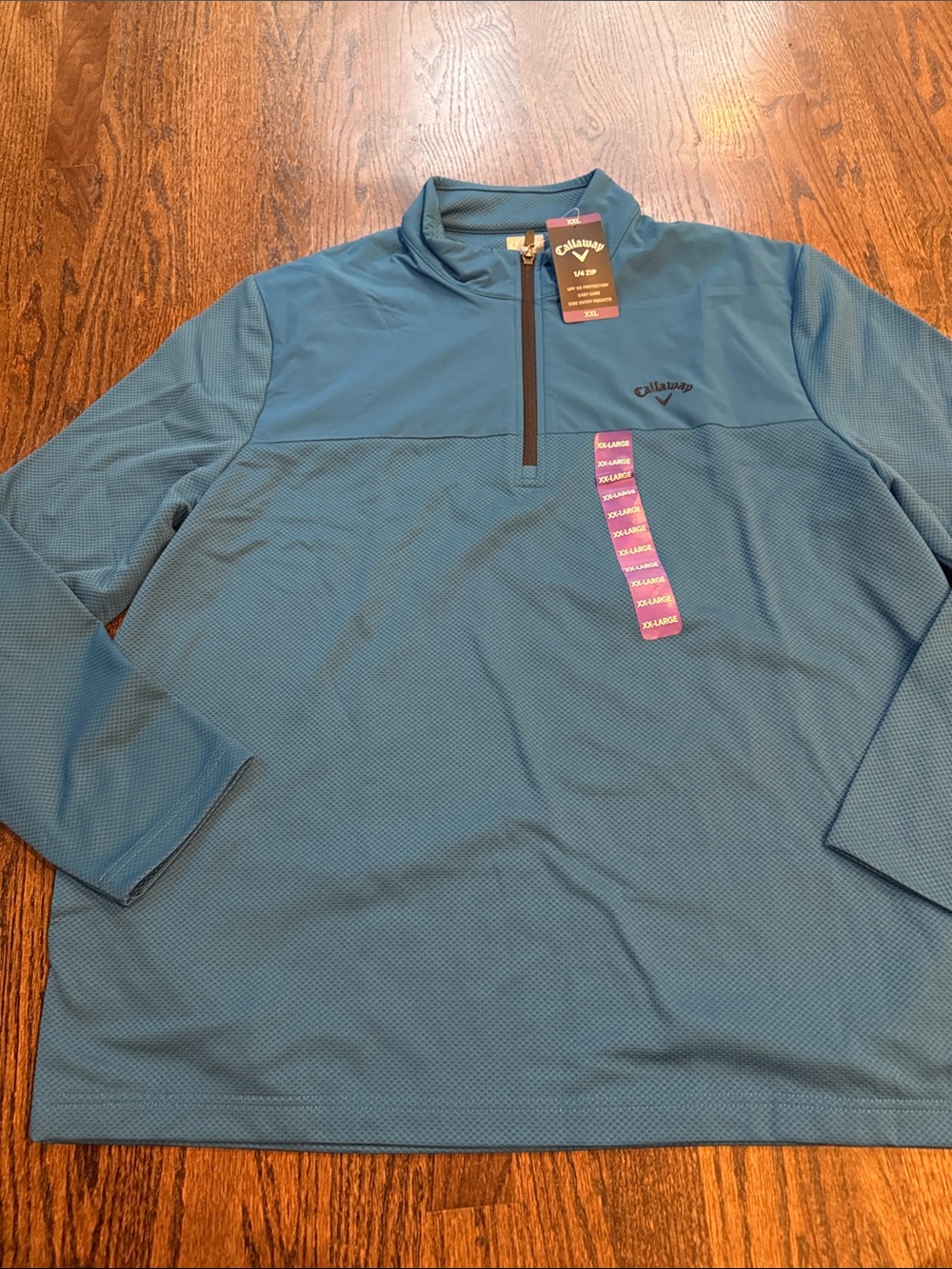 Callaway Men's Teal Half-Zip golf active popover sweatshirt active top